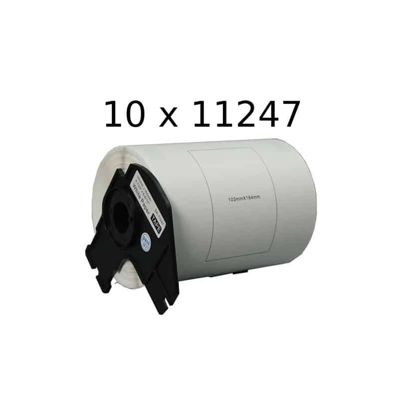 10 stk DK11247 adresseetiketter – 10 x 180 stk – 103 x 164 mm – Kompatibel Brother – DK11247