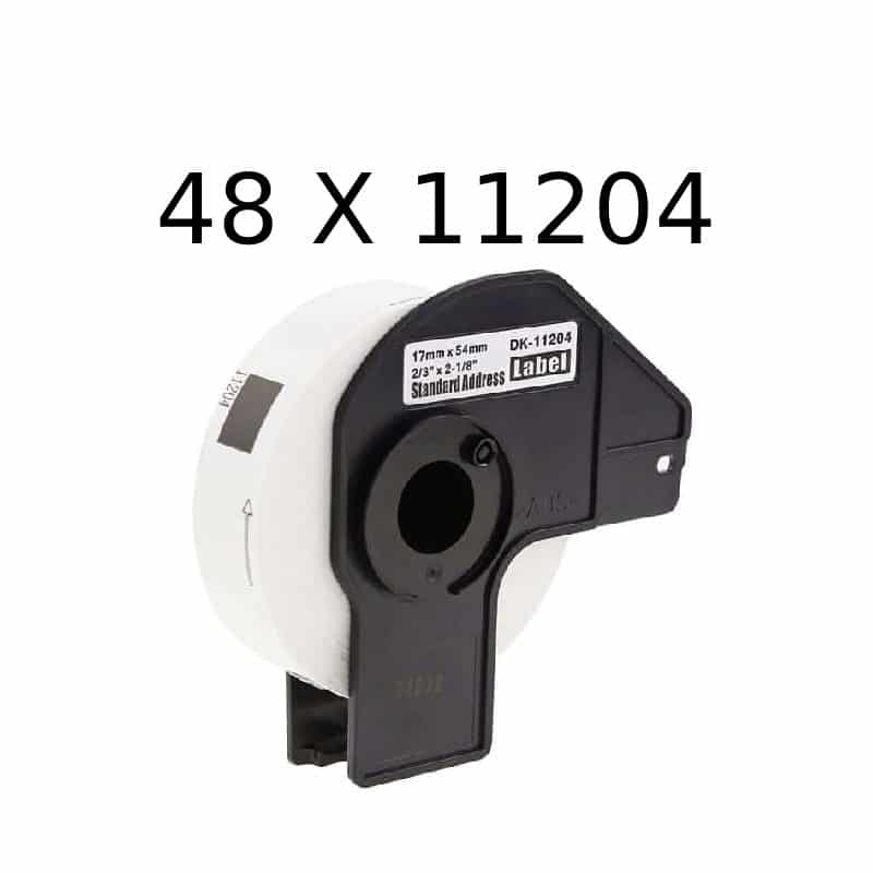 48 stk DK11204 etiketter – 400 stk – 17 x 54mm – Kompatibel Brother – DK11204