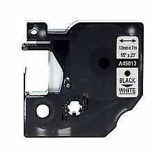 Dymo 5 stk. 45013 D1 Standardtape Sort på Hvid – 12mm x 7m – Kompatibel – S0720530 | Praktisk Pakke & Skarp Udskrivning