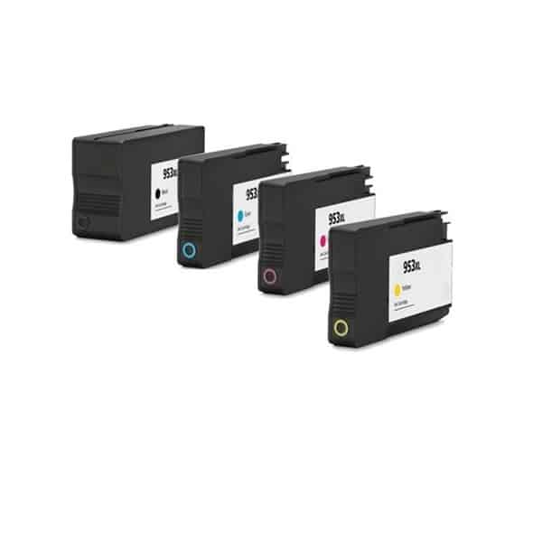 Rabat sæt! HP 953XL | 4 farver BK-C-M-Y | Kompatibel | 128 ml | Høj Kapacitet & Skarp Kvalitet