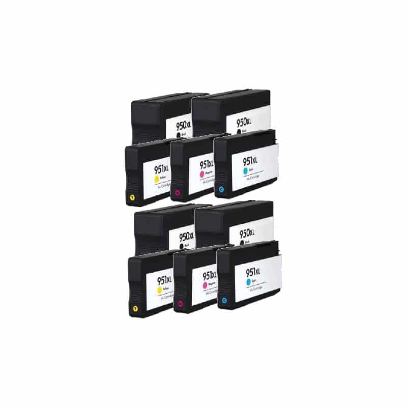Rabat sæt! HP 950XL / 951XL – 4 x Sort + 2 x Cyan-Magenta-Gul – Kompatibel – 482 ml i alt (10 stk.)