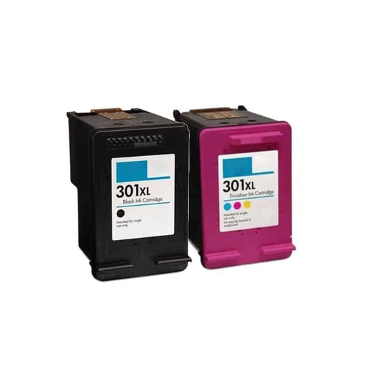 Rabat sæt! HP 301XL | 1 x Sort 1 x Farve |  Kompatibel blækpatron