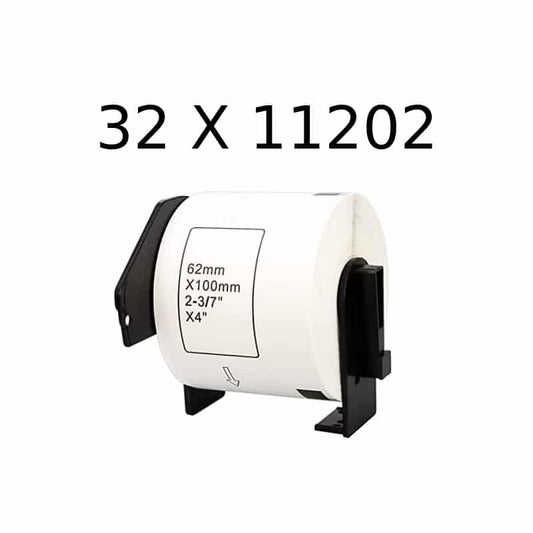32 stk DK11202 – shipping etiketter – 300 stk – 62 x 100mm – Kompatibel Brother – DK11202