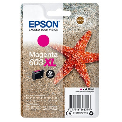 Epson 603XL Magenta Blækpatron 4 ml – Original – C13T03A34010 | Klare Farver & Professionel Udskrivning
