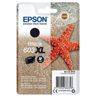 Epson 603XL Sort Blækpatron 8,9 ml – Original – C13T03A14010 | Skarp Tekst & Lang Holdbarhed
