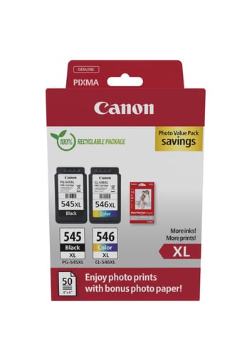 Multi pack! Canon PG-545XL/CL-546XL | 1 x Sort 1 x Farve blækpatron |Original