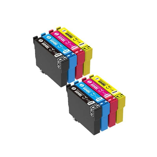 Rabatpakke! Epson 604XL 2x BK-C-M-Y Blækpatron 84 ml – Kompatibel – 8 stk | Stor Kapacitet & Maksimal Besparelse