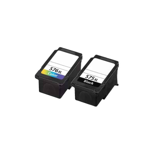 Rabat Sæt! Canon PG-575XL / CL-576XL – 1 x Sort + 1 x Farve – Kompatibel – PG-575XL – 28 ml | Komplet Sæt & Høj Kvalitet