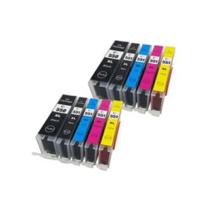 Rabat Sæt! Canon PGI-550XL / CLI-551XL – 2 x 5 Farver PBK-BK-C-M-Y – Kompatibel – PGI-550XL – 154 ml | Stor Kapacitet & Skarpe Farver