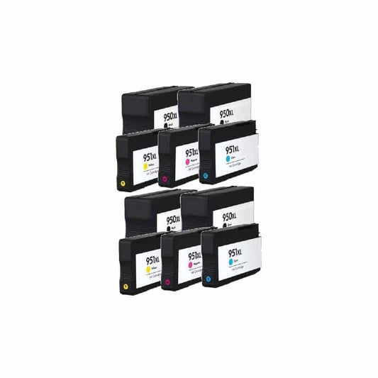 Rabat sæt! HP 950XL / 951XL – 4 x Sort + 2 x Cyan-Magenta-Gul – Kompatibel – 482 ml i alt (10 stk.)