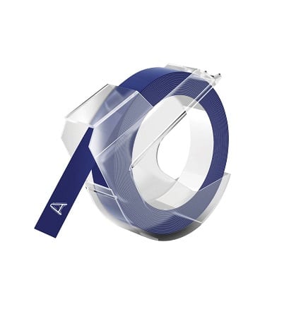 Dymo 3D tape hvid på blå plastiktape – 9 mm x 3 m – Kompatibel – S0898140