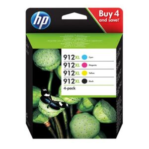 Value Pack! HP 912XL BK-C-M-Y Blækpatron 52 ml – Original – 3YP34AE | Komplet Farvesæt & Ægte HP Kvalitet