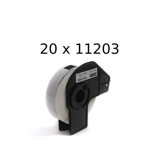 20 stk DK11203 etiketter filmapper – 300 stk – 17 x 87mm – Kompatibel Brother – DK11203