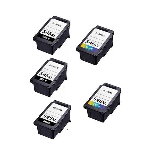 Rabat sæt! Canon PG-545XL / Cl 546XL 68 ml | 3 x Sort 2 x Farve |  Kompatibel